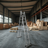 Échelle en aluminium multi-usages 3x5 et 15 marches pleine longueur 5,8 m, escalier pliant d'extérieur par les fabricants d'échelles