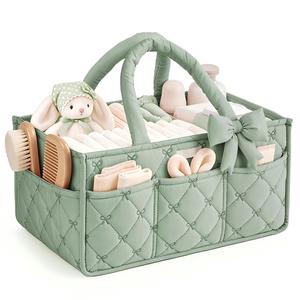 Organisateur de couches pour bébé, panier de rangement pour chambre d'enfant fille ou garçon, sac de transport portable pour table à langer et voyage en voiture - Product Image 1