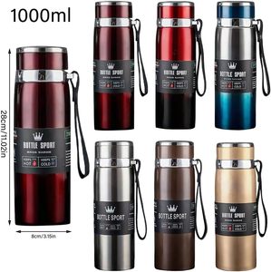 Bình giữ nhiệt thể thao chân không cách nhiệt giữ nóng lạnh 1L, bình giữ nhiệt bằng thép không gỉ, bình giữ nhiệt chân không dùng cho nước, trà, cà phê - Product Image 2