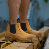 Bottes de sécurité pour hommes L601-ZG, nouvelle collection, en cuir nubuck blé, sans lacets, style australien, embout en acier, bottes de randonnée de sécurité pour le travail