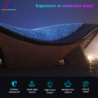 Sumber Cahaya Titik Pixel LED RGB 30mm DC24V IP67 Tahan Air Warna Penuh Digital Node untuk Dekorasi Fasad Bangunan