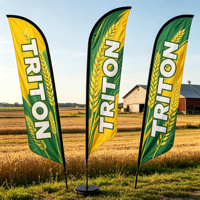 Drapeau publicitaire personnalisé pour marché fermier, avec logo sur mesure et base, pour promotion extérieure