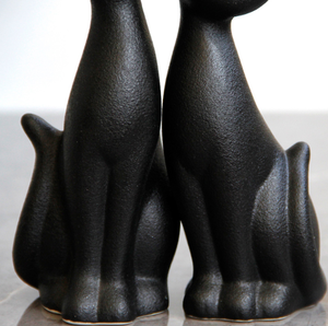 Modern Home Decoration Couple Pair Ceramic Black <strong>Cat</strong> Statue Ornaments 2 PCS Matte Mini <strong>Cat</strong> <strong>Figurines</strong> - Product Image 5