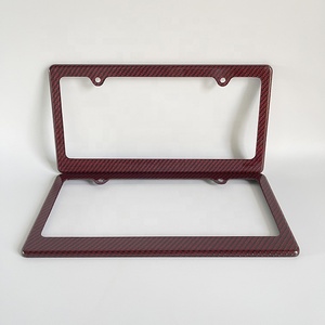 Nouvel arrivage Cadre de plaque d'immatriculation en fibre de carbone rouge et aramide noire Matériau mixte pour la vente en gros - Product Image 5