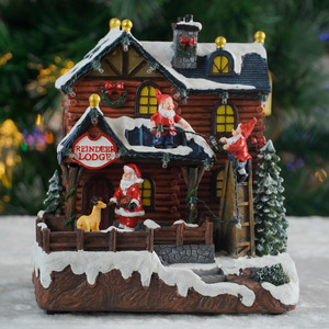 Grossiste en résine village de noël <span class=keywords><strong>d</strong></span>écorations de Noël cadeau de Noël avec lumière LED 8 chansons musicales et fonction mouvement - Product Image 4