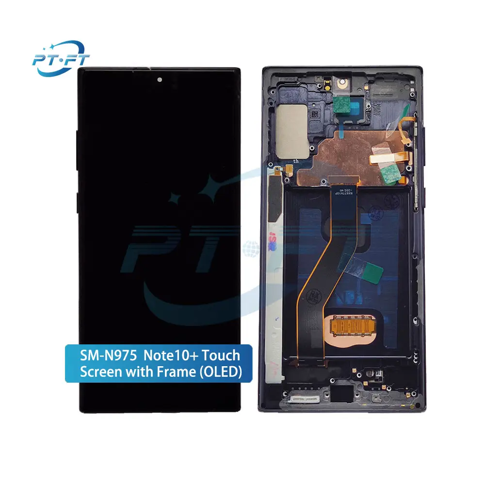 Note 10 Plus ponsel LCD Note 10 + Display dengan bingkai dan layar sentuh grosir untuk Samsung Galaxy Note10 Plus N975