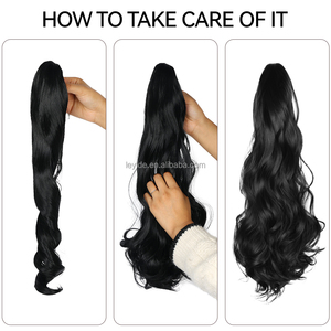 Cao Cấp Nhiệt Độ Cao Sợi Ngay Lập Tức Ponytails Tổng Hợp Tóc Chịu Nhiệt Xoăn Đuôi Ngựa Claw <span class=keywords><strong>Clip</strong></span> Trong Phần Mở Rộng Đuôi Ngựa - Product Image 2