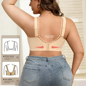 <span class=keywords><strong>Reggiseno</strong></span> minimizzatore a copertura completa con <span class=keywords><strong>ferretto</strong></span>, coppa 3/4, <span class=keywords><strong>senza</strong></span> cuciture, traspirante, in Spandex/Nylon, anti-cedimento, taglie forti 4XL, comfort per tutto il giorno - Product Image 3