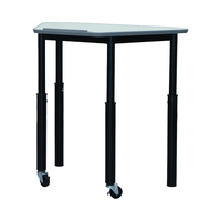 Table d'école réglable en hauteur avec roulettes, finition thermolaquée, mobilier scolaire, table d'élève avec roulettes