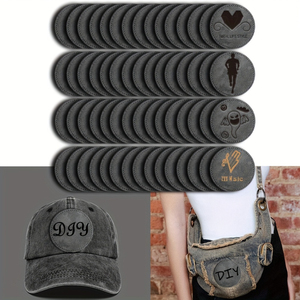 ECO <strong>Custom</strong> White Pu Leatherette <strong>Jeans</strong> <strong>Label</strong> Faux Hat Iron on Sublimation Blank Leather Patch for Hats Clothes - Product Image 6