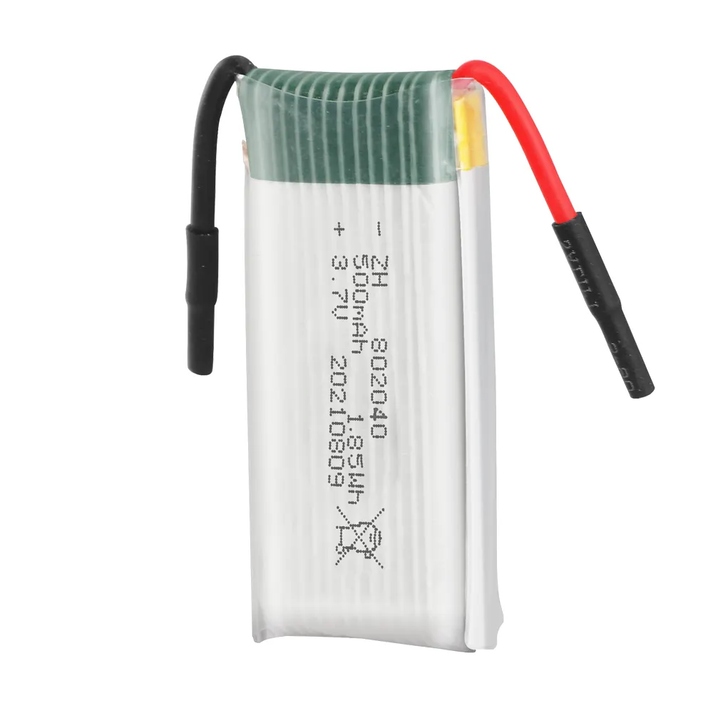 Batería de polímero de litio recargable para Dron teledirigido, 802040 mAh, 3,7 V, 500mAh, 30c, a precio de fábrica