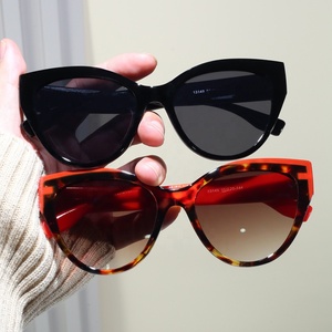 Neue Modische <span class=keywords><strong>Cat</strong></span>-Eye UV400 Sonnenbrille für Damen Hochwertige Große PC-Rahmen Anpassbares Logo <span class=keywords><strong>Anti</strong></span>-Blaulicht-Brille - Product Image 1