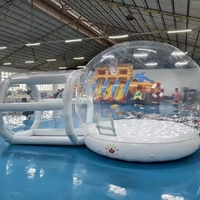 Maison à bulles gonflable en PVC avec plate-forme de saut Ballons gonflables transparents Tente dôme Matelas gonflable pour enfants