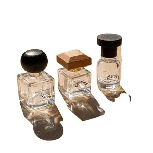 Atacado novo 30ml atacado perfume garrafa vidro quadrado redondo transparente pressão spray perfume garrafa de água