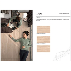 Azulejos de porcelana efecto madera brillante antideslizantes para suelo y pared Asian Coster Brown 600x1200mm - Product Image 4