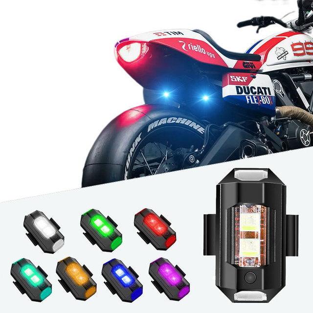 7 Colors Strobe Light LED Anti-Collision Bike Tail Mini USB Signal Flashing Warning Light for Night Flying Power Supply Battery