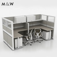 M&W Foshan Manufacture 4 Person Office Cubicle Workstation Partition Aluminum Sales Cubicle Partition