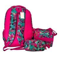 Mochila Escolar Multibolsillos Ecológica para Niñas, Juego de 3 Piezas, Mochila Infantil con Lonchera y Estuche para Lápices