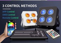 Lot de 10 mini-projecteurs LED rechargeables 4x18W RGBWAUV sans fil avec application WiFi pour DJ, mariages, discothèques et événements