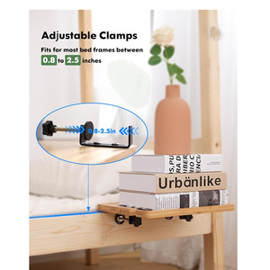 Plateau de chevet en bambou avec chargeur sans fil pour téléphone et support à lunettes - Product Image 4
