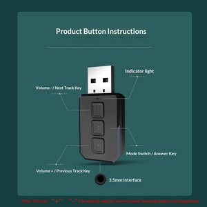 无线 5.0 接收器 USB 二合一音频发射器 适用于 <span class=keywords><strong>CD</strong></span> 播放器 笔记本电脑 随机佩戴式免提适配器 3.5 毫米接口 即插即用 10m - Product Image 3