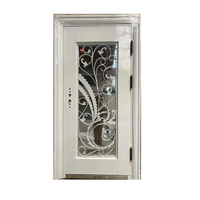 Double portails d'entrée en fer forgé Portes Porte de sécurité extérieure en acier inoxydable pour immeuble d'appartements