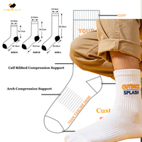 Chaussettes de sport personnalisées en jacquard blanc à faible MOQ, respirantes en coton, chaussettes courtes pour le sport