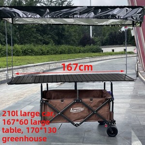Carrito Plegable con <span class=keywords><strong>Mesa</strong></span> y Techo, Carrito de Comida Plegable TKA, Accesorios para Camping y Senderismo - Product Image 5