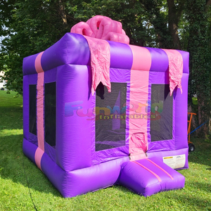 Castillo inflable con forma de caja de regalo para niños, brincolín comercial para fiestas. - Product Image 2