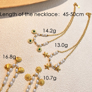 สร้อยคอจี้แฟชั่นฮาวายฤดูร้อน สร้อยคอเหล็กกล้าไร้สนิม 316L เครื่องประดับชุบทอง 14k 18k PVD รูปดาวทะเลสำหรับผู้หญิง - Product Image 4