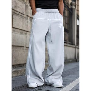 Pantalon de survêtement baggy Y2K pour homme, taille à cordon, coupe droite, respirant, style streetwear, avec poches cargo - Product Image 3