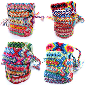 Tali warna-warni pelangi buatan tangan desain sederhana anyaman kabel benang katun Gelang persahabatan <span class=keywords><strong>Nepal</strong></span> - Product Image 2