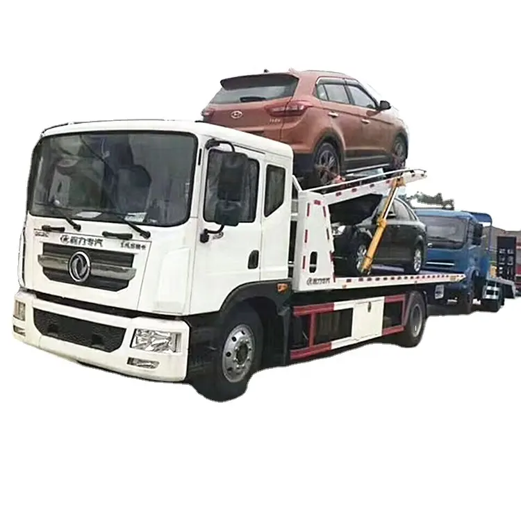 Dongfeng 6ton 3 car carrier flatbed tow truck in vendita