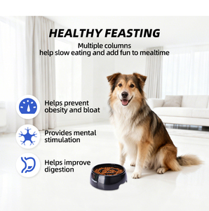 Wholesale Plastic <strong>Rounded</strong> Slow Feeder Pet <strong>Bowl</strong> with Spiral Pattern Food Grade &amp; Eco-Friendly for <strong>Dogs</strong> &amp; Cats - Product Image 3