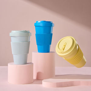Tasses de voyage écologiques RPET 400ml Tasse à café en plastique <span class=keywords><strong>réutilisable</strong></span> écologique avec couvercle et manchon - Product Image 2