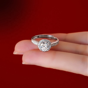 남자와 여자의 Moissanite 반지 925 스털링 실버 하트 크로스 럭셔리 고급 보석 결혼 약혼 최소 주문 1pc - Product Image 5