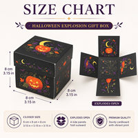 Nouvelle Carte d'Halloween 2026 Imprimée Numérique Recto-Verso avec Motifs Fantômes et Citrouilles Effrayants, en Carton Créatif, pour Fête Surprise à Effet Explosif