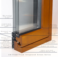 Ventana de Aluminio y Madera Compuesta con Rotura de Puente Térmico, Sistema de Apertura Doble Lateral, Personalizable