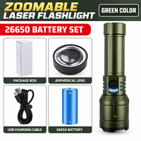 Lampe torche laser blanche 1500LM, 5000mAh rechargeable, haute puissance, lumière d'urgence portable verte pour les opérations de sauvetage en cas d'inondation et les activités de plein air
