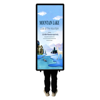 Afficheur numérique portable de 18,5 pouces avec cadre en aluminium, écran LCD rectangulaire, boîte lumineuse publicitaire, lumière LED haute luminosité, facile à utiliser