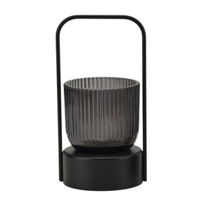 LANJO INS style Portable Handmade Cylindrical Glass and Metal <b>Hurricane</b> <b>Lantern</b> for courtyard home camping atmosphere decorative - Product Image 5