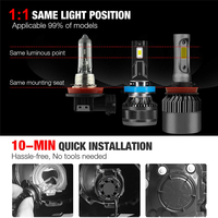 Phare LED YHKOMS X14 Super Lumineux 4400LM 60W Puce 3570 Blanc 6000K Multiples H1 H7 H11 H4 H13 9004 9007 9005 9006 9012 5202