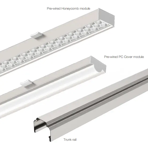 Adjustment Modular System Easy Install LED linear pendant Trunking System recessed linear lighting supermarket lighting
