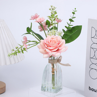 Fleurs artificielles en soie en pot avec base à effet d'eau, directement de l'usine, pour la décoration de bureau, maison, hôtel, fleurs en vrac