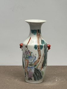 Antiguo China Qing Xuantong Famille Rose Porcelana Jarrón <span class=keywords><strong>DE</strong></span> ARTE Par <span class=keywords><strong>de</strong></span> FAMILLE ROSE ESPEJO IMAGEN JARROS CON ASAS DORADAS - Product Image 2