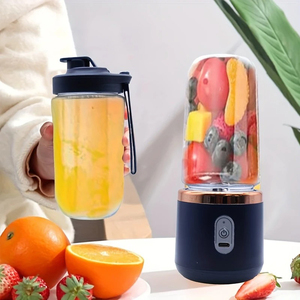 <span class=keywords><strong>Licuadora</strong></span> <span class=keywords><strong>Portátil</strong></span> Inalámbrica 400ml, Set de Vaso Doble y Sencillo, 6 Cuchillas de Acero Inoxidable Potente para Jugos, Smoothies, Viajes y Hogar - Product Image 2