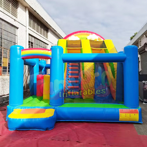 Commercial grade rainbow <b>inflatable</b> bounce house and slide combo chateau gonflable bouncy castle outdoor - Product Image 1