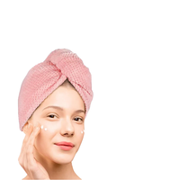 Serviette à cheveux en microfibre avec logo personnalisé, en tissu corail, turban pour femmes, pour la maison