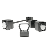 Ensemble d'haltères réglables 3-en-1 en acier pour la gym, ajustement rapide, pour usage domestique et commercial, argent/noir, 12kg-102kg