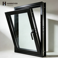 Ventana Abatible Moderna de Aluminio con Doble Acristalamiento y Rotura de Puente Térmico, Rejilla de Seguridad Integrada, Función Insonorizante para el Hogar